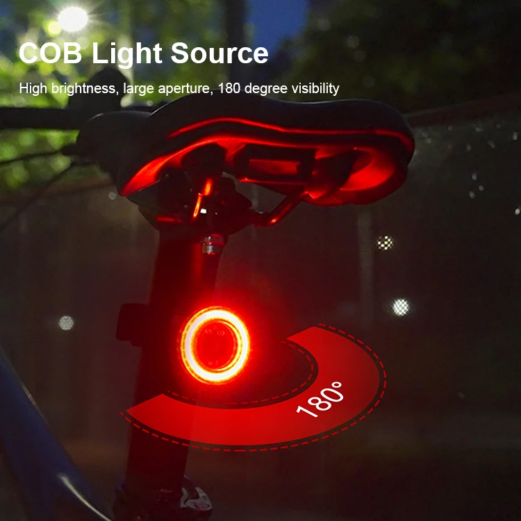 Bicycle Smart Auto Brake Sensing Taillight Waterproof LED Charging Cycling Tail Light Bike Rear Light Accessories