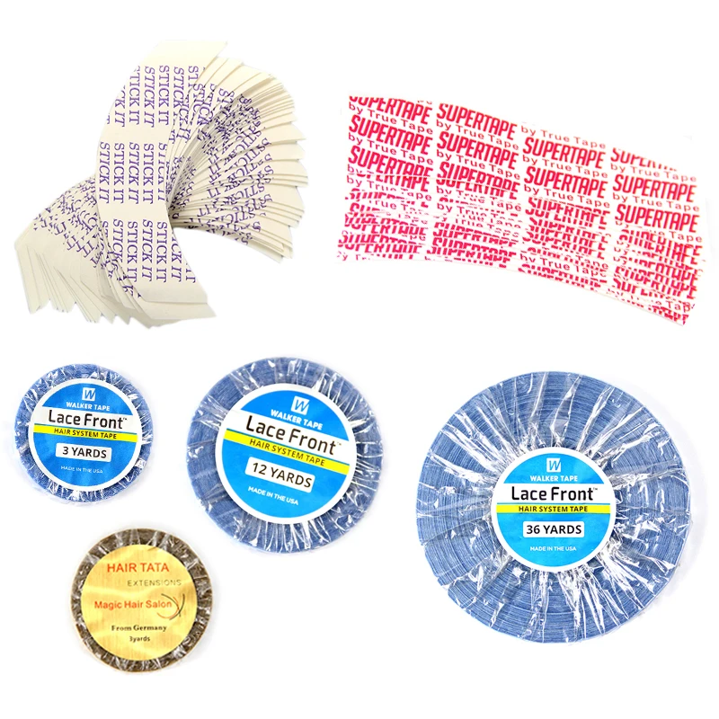 3 yards double side adhesive seamless glue ultra hool yellow tape for hair system,bonding hair patch blue walker ultra hold tape