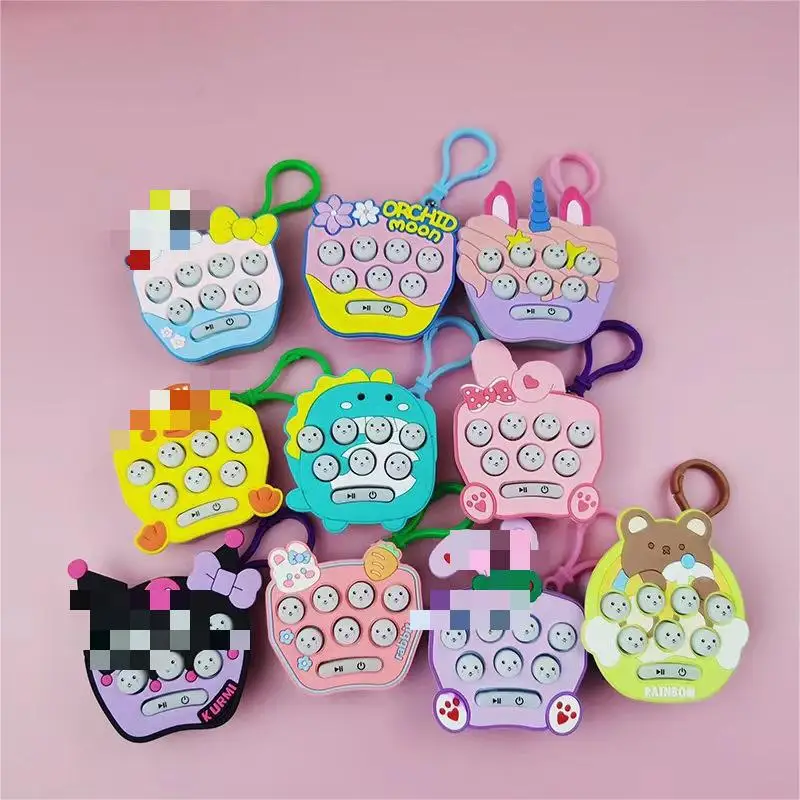 Handle game console Cartoon KeyChain Pendant Mini quick push game whack a mole Gifts keychain Backpacks Pendant