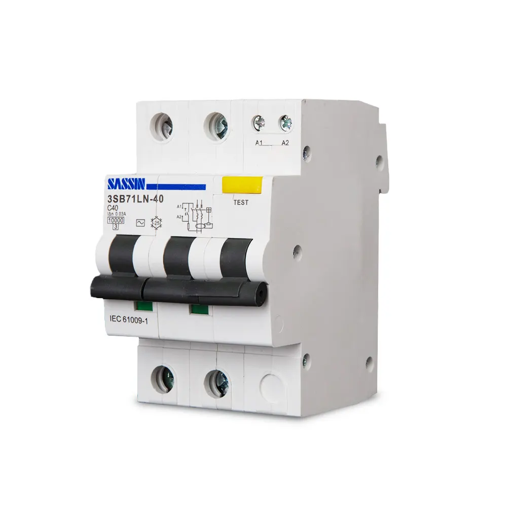 Manufacturer price  3SB71LN-40 RCBO up to 40A SASSIN Residual Current Circuit Breakers With Overcurrent Protection