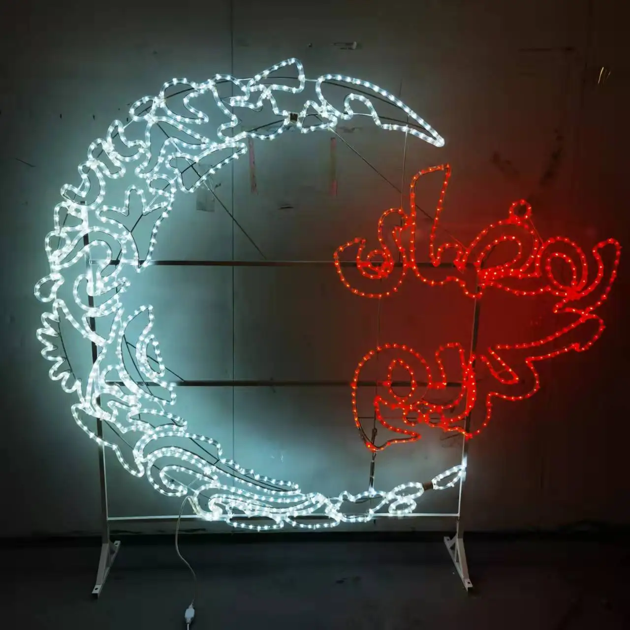 3D Meniscus with stars eid crescent  Ramadan  The Moon Outdoor waterproof landscape decoration  led motif light