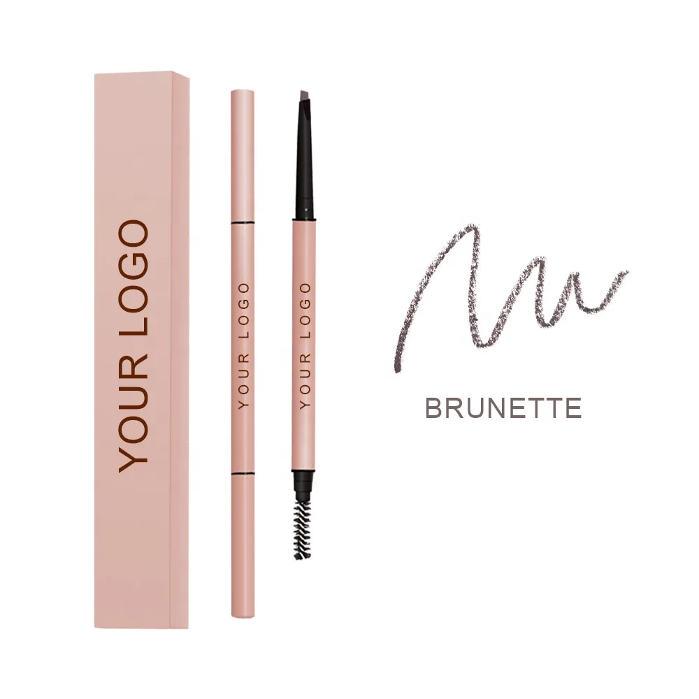 Private Label Slim Eyebrow Pencil pink eyeliner and eyebrow pencil 2 in 1 Double headed nude Brow Pencil Waterproof