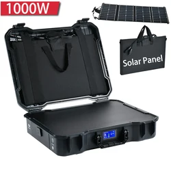 MONTEK 1000W Portable Power Station Solar Generator with 80W Solar Panel for Home Outdoor  Camping Emergency Hunting