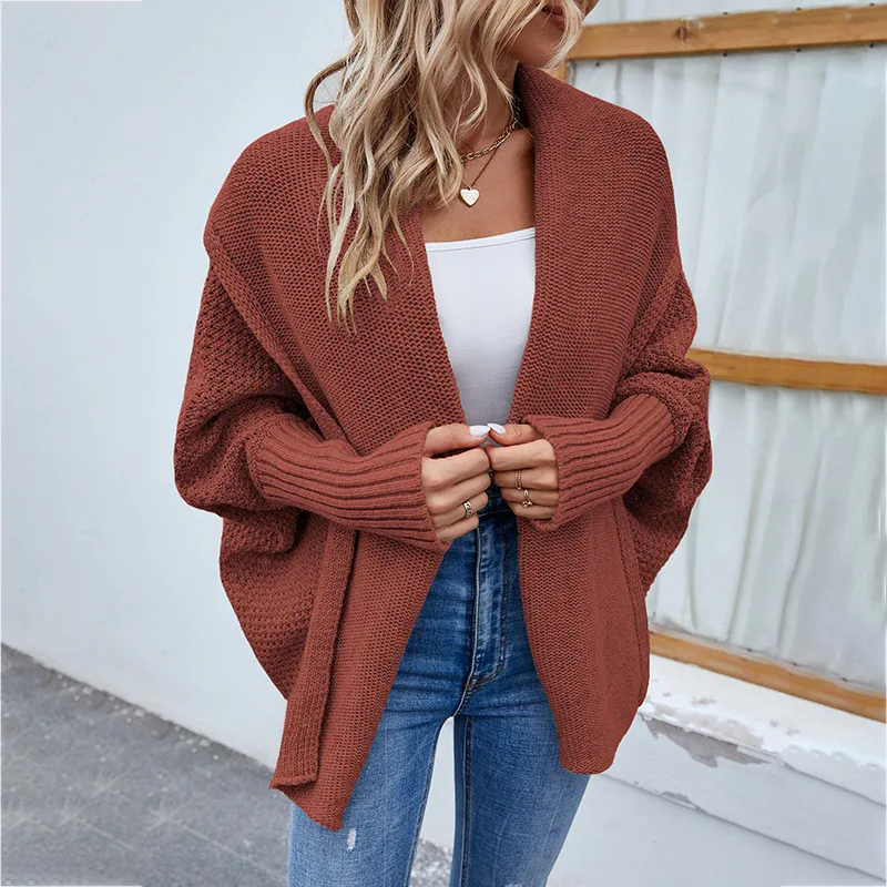 Casual UK Bolero Shrug Long Sleeve Tops for Women Fashionable Embossed Knit Cardigan Sweater Autumn Outwear Jacket Ladies Girls
