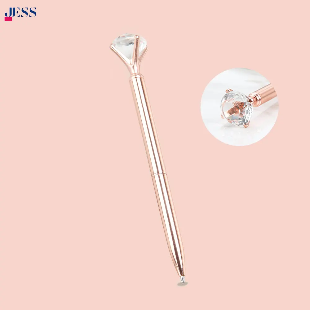 gorgeous big diamond top crystal pen luxury healing crystal gemstone pen beautiful for wedding gift ballpoint pens