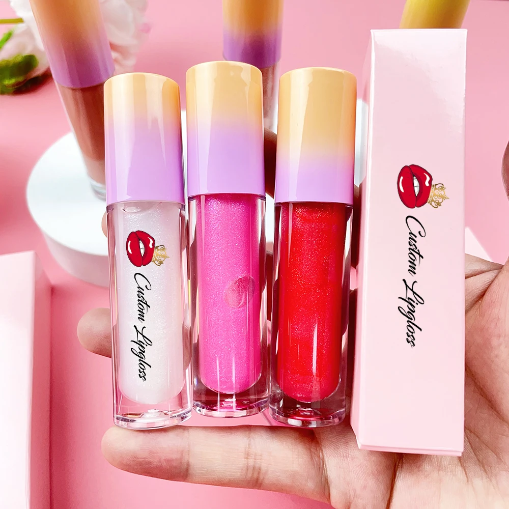 Wholesale print your Logo Waterproof matte Lipgloss  Colors Shimmer High Quality Vegan Glossy Plumping High Shine Lip Gloss