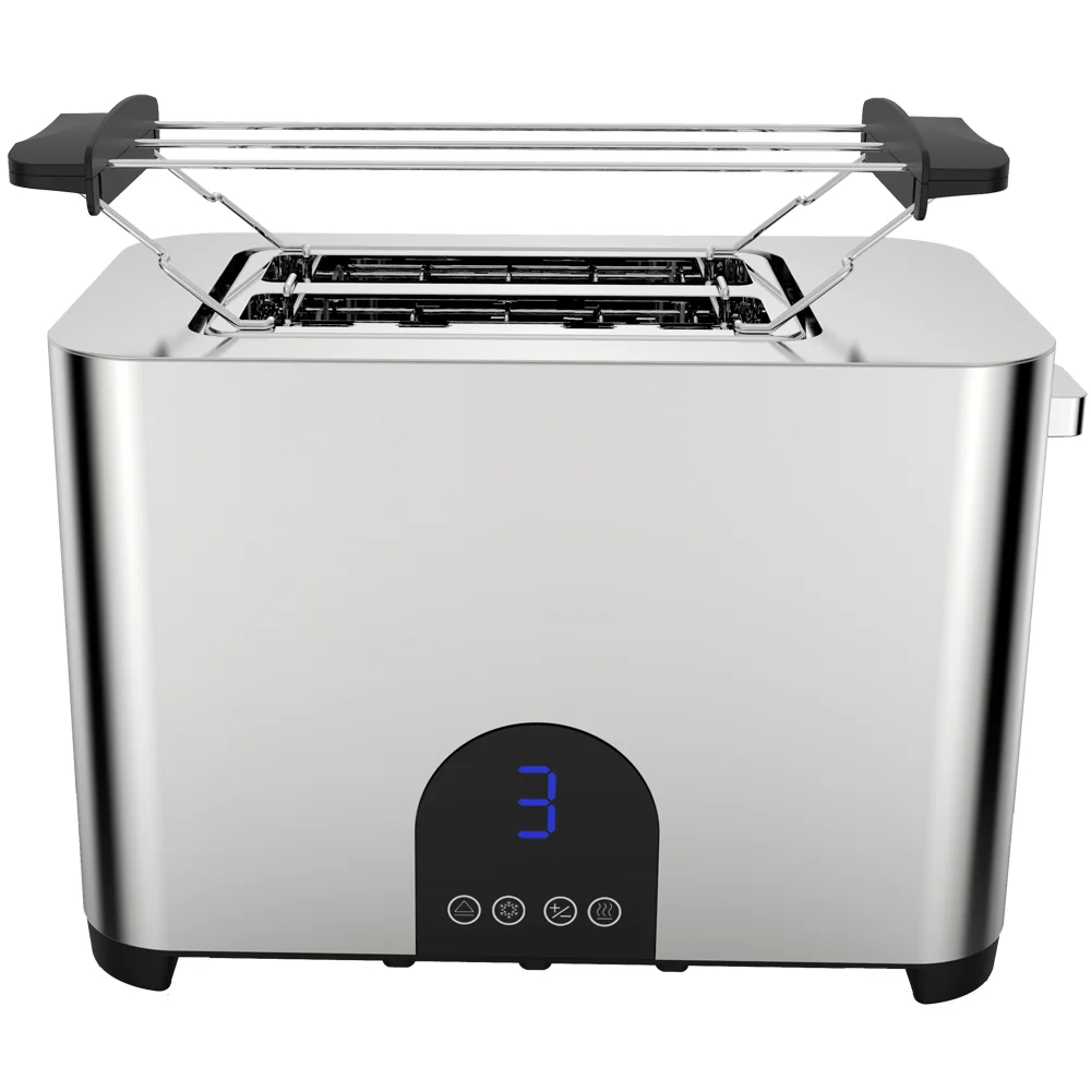 Tenfly Stainless Steel Toaster Factory Logo Custom, Home Breakfast Sandwich Bread Maker,2 Slices Bread Toaster with Touch Screen
