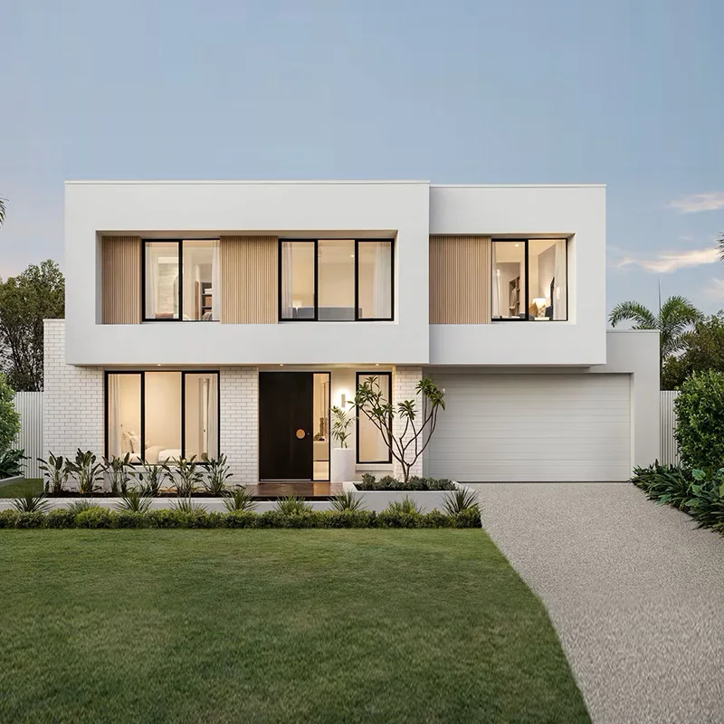 Modern and luxury design light steel fame prefabricated house villa modular home with 4 bedrooms and 2 bathroom for sale