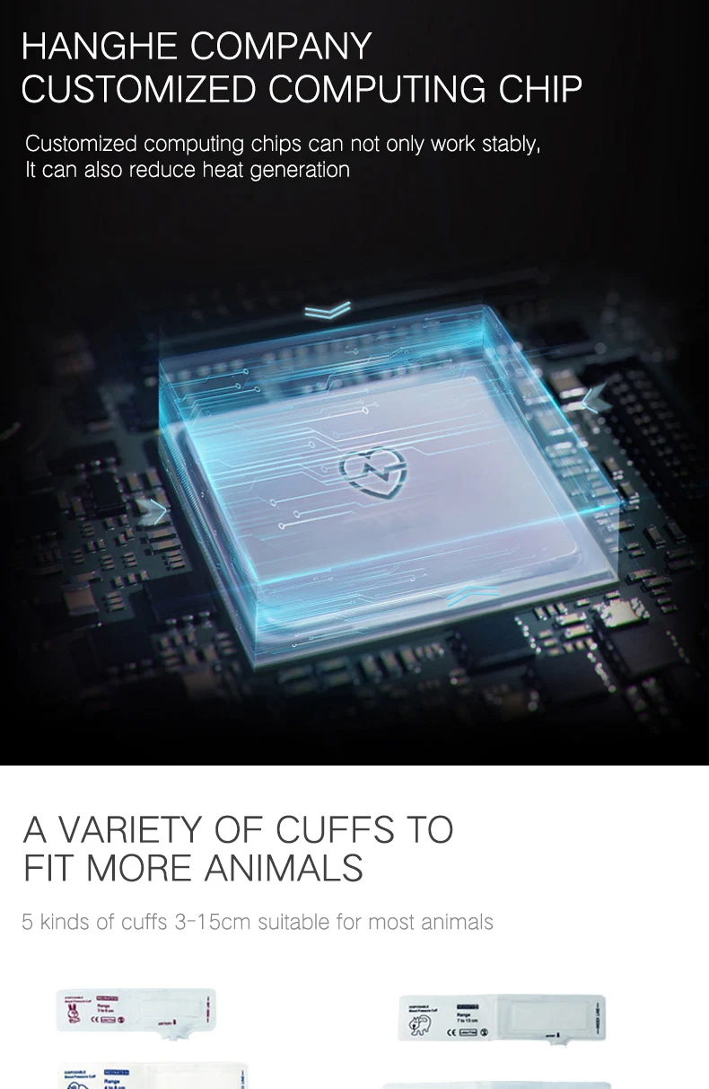 Long Service Life Veterinary Sphygmomanometer Smart Pet Blood Pressure Meter Monitor