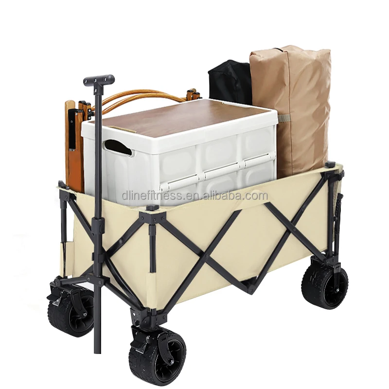 Outdoor Picnic Beach  Garden Park  Camping Cart Foldable Collapsible Utility Trolley Cart