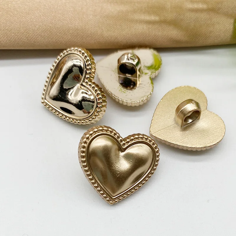 Buttons Heart Shaped Buckle Plastic Button Accessories with Enamel for Shoe Charms Women Dress Suits Blazer Jacket Uniform