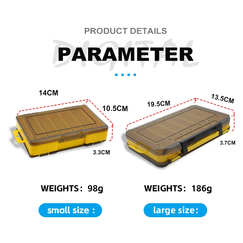 HOWELL High Quality Double-sided Two Color Waterproof Storage Plastic Box Lure Fishing Tackle Boxes Fishing Accessories