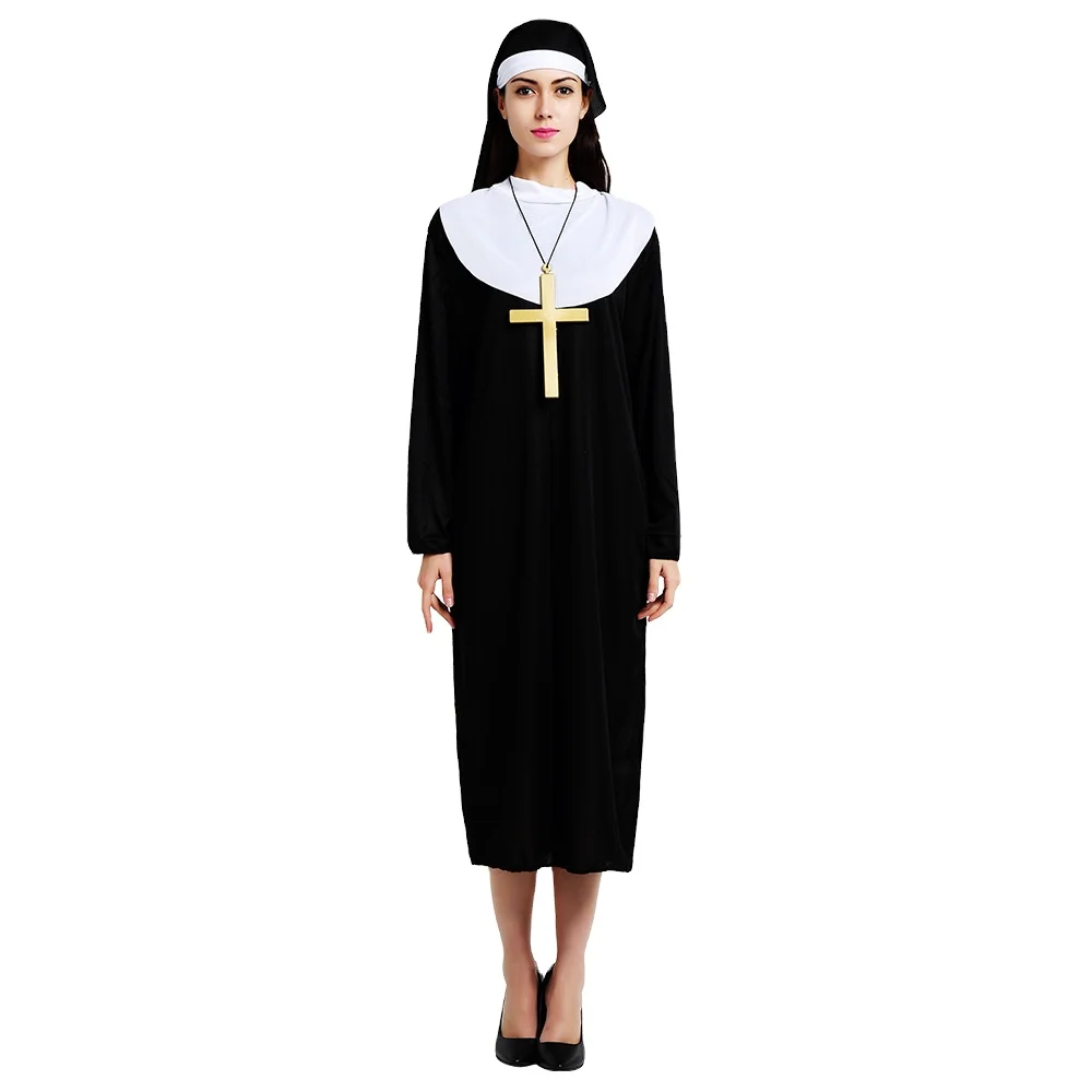 Halloween Masquerade Dress Nun Priest Cosplay Costume