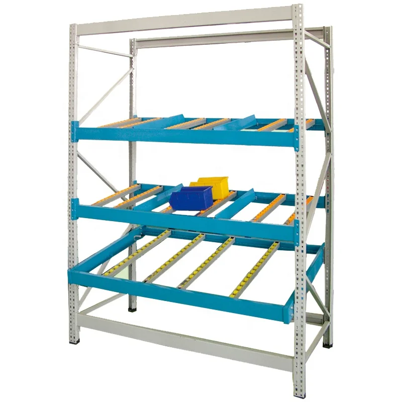 Peterack Hot Sale Flow Through Rack Multi-Level Warehouse Rack Storage Shelf Roller Racking System