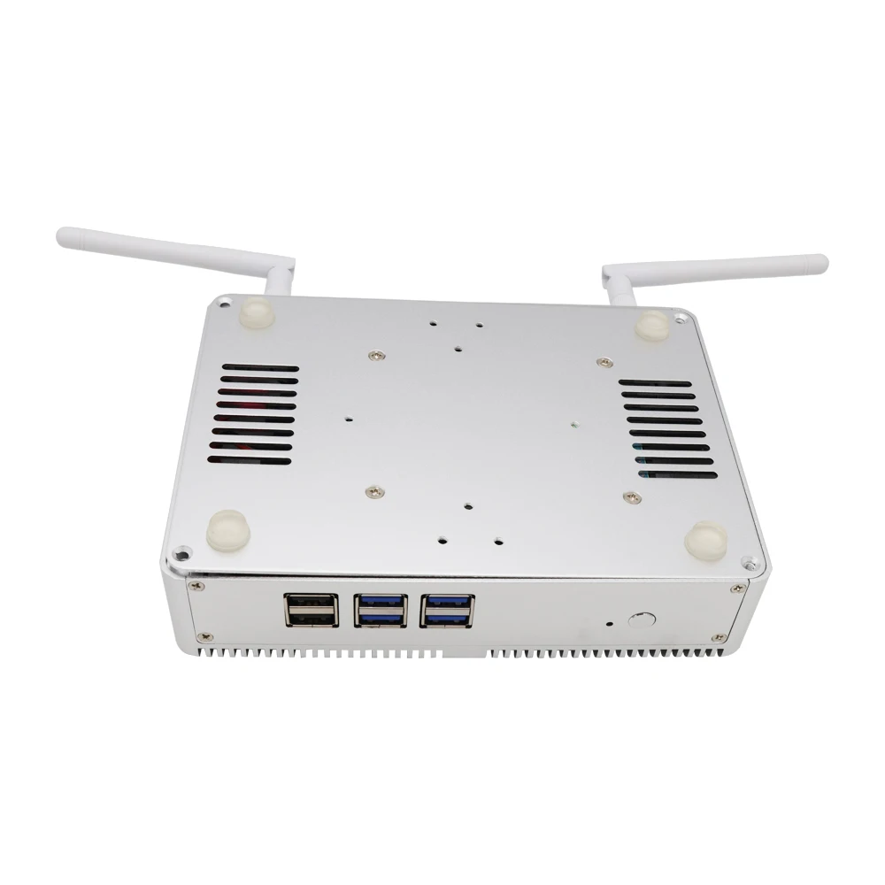 Дешевый безвентиляторный Настольный ПК HTPC N3700 2 4 ГГц четырехъядерный двойной RJ45 Nic DDR3L * HD-MI 4xusb 3 0 2xusb Linux офисный компьютер