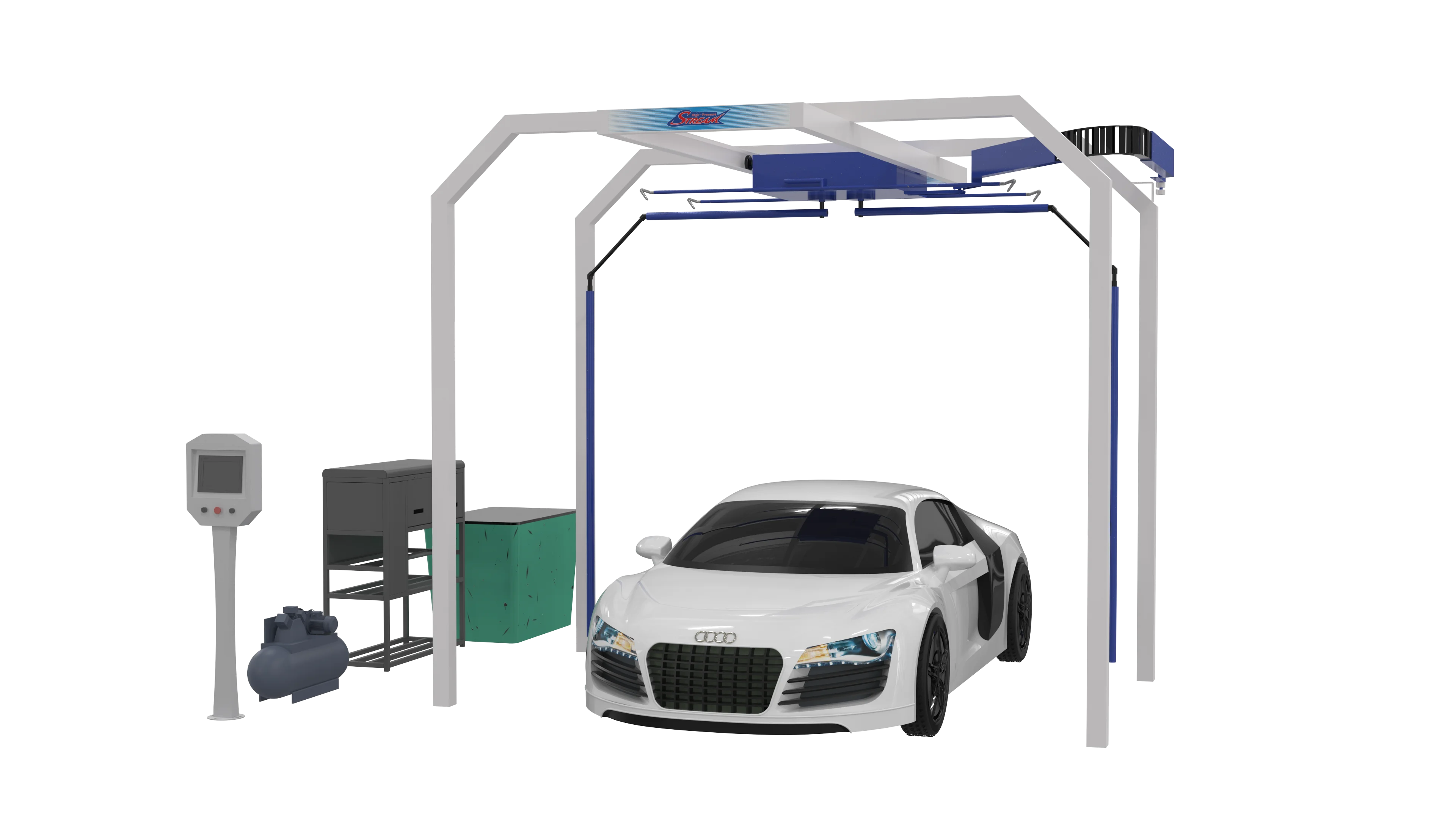 Автомобильная мойка с оцинкованной стальной рамой