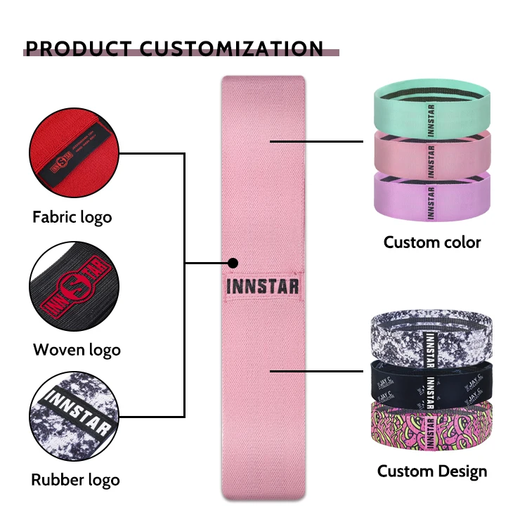INNSTAR manufacturer Customized More specifications Hips Resistance Bands  Loop Exercise Booty Band Hip Circle Glute