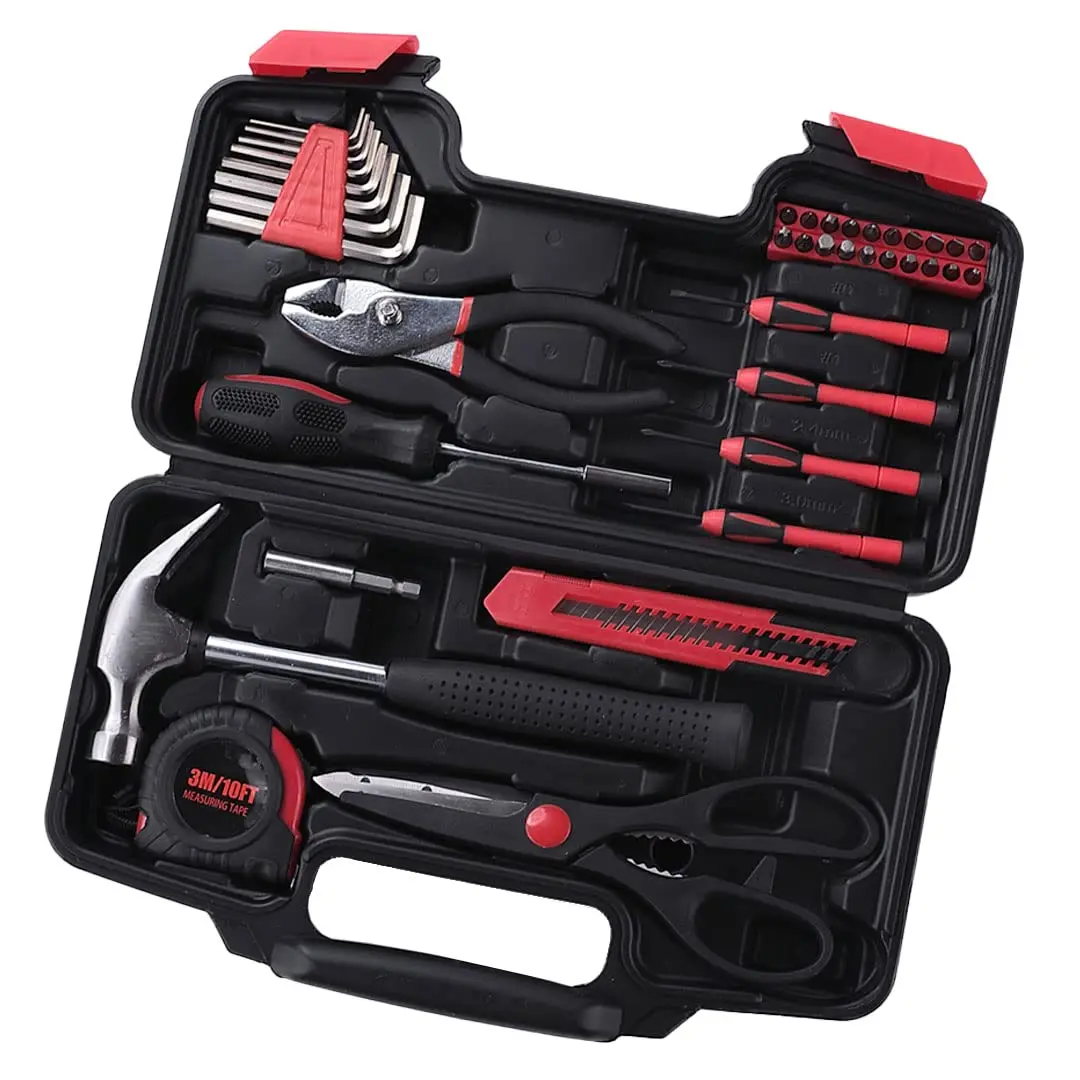 Sturdy Steel Construction Home Hand Tools Kit for Reliable Home Repairs Featuring Includes Hammer Pliers Screwdriver & Wrench