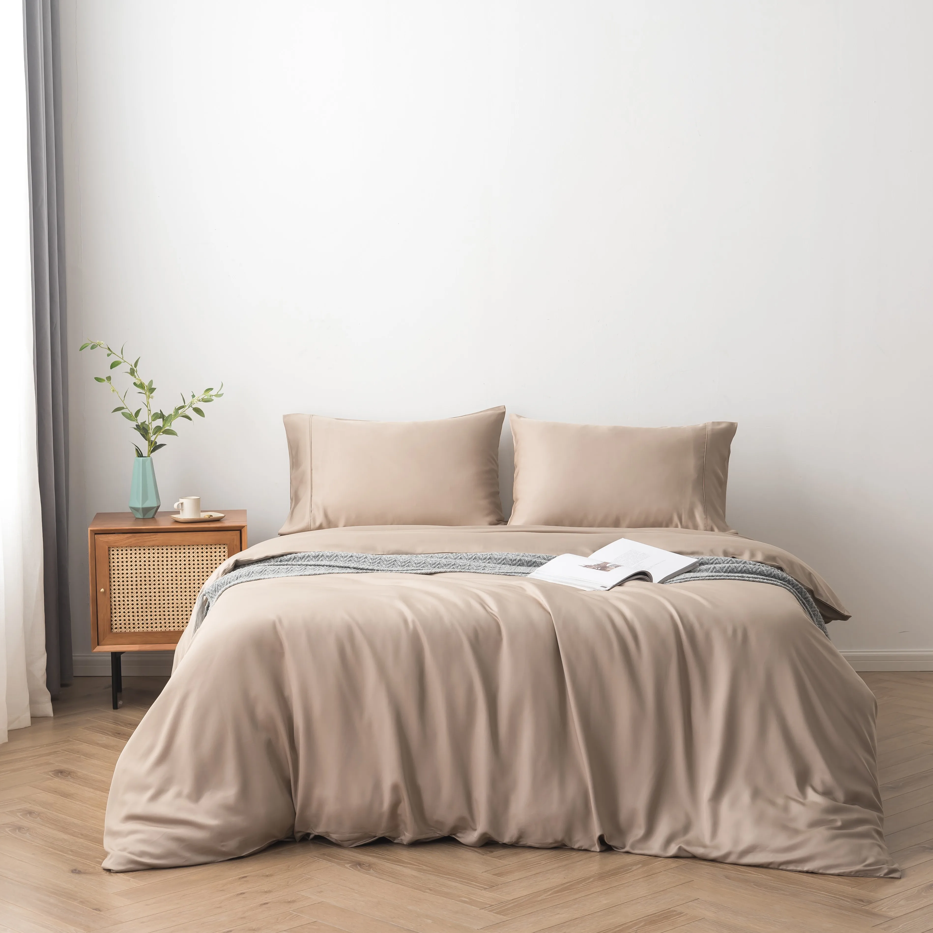 2024 luxury bedding set stain bamboo sheet set fitted sheet duvet cover set home textile