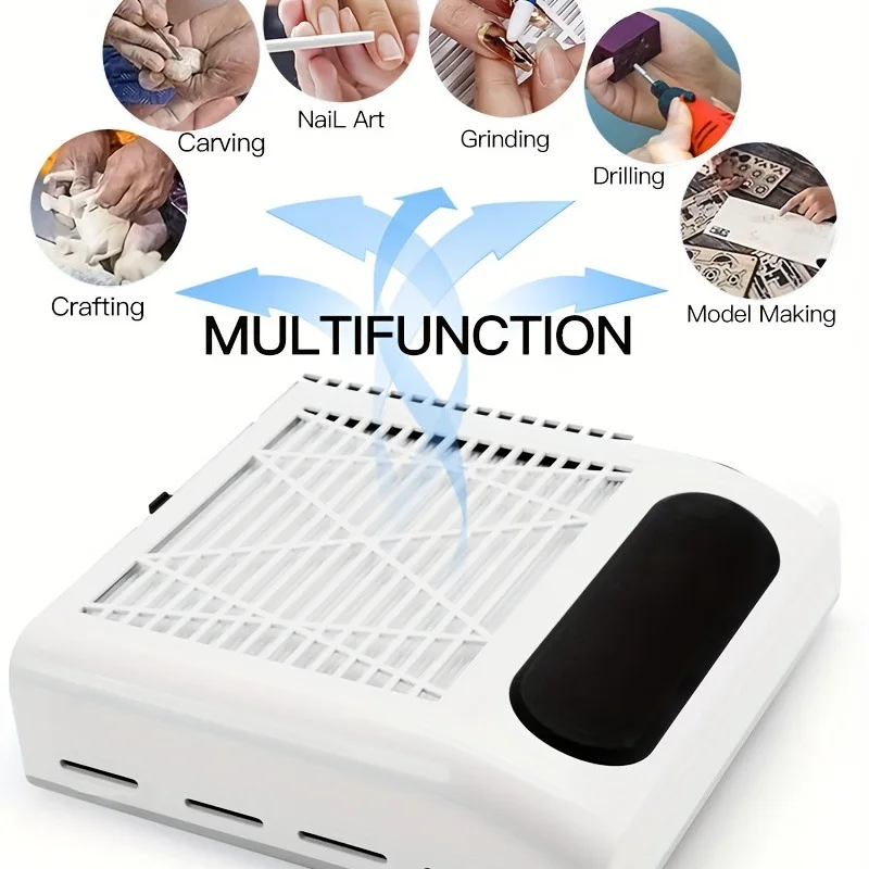 Professional Hot Sale  High Strong Power Nail Vacuum Cleaner 80w Manicure Nail Art Dust Collector Vacuum For Nail Salon