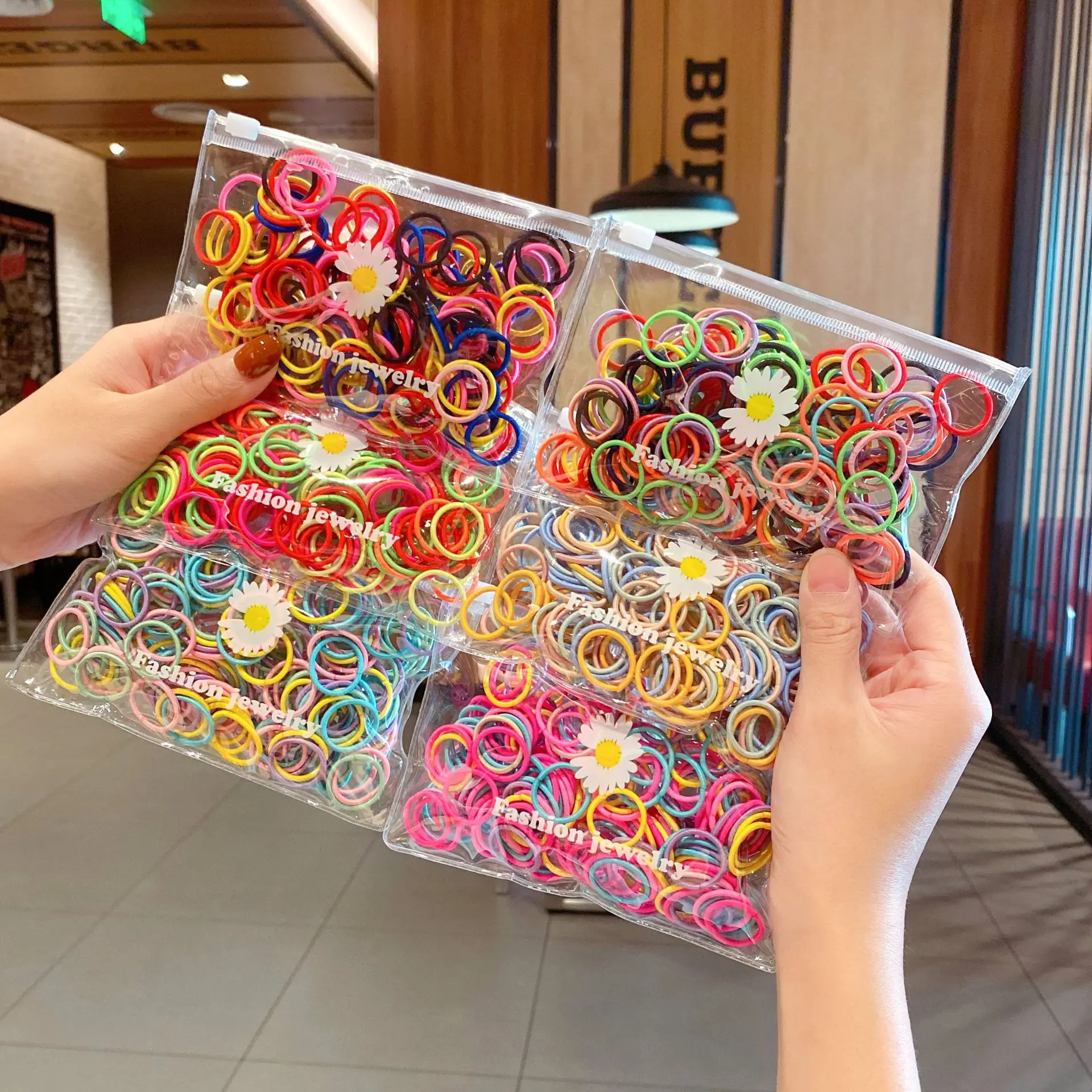 100PCS/Bag Korea Girls Kids Hair Ties Set Rubber Bands Small Disposable Elastic Hair Bands For Women Baby Girl Hair Accessories