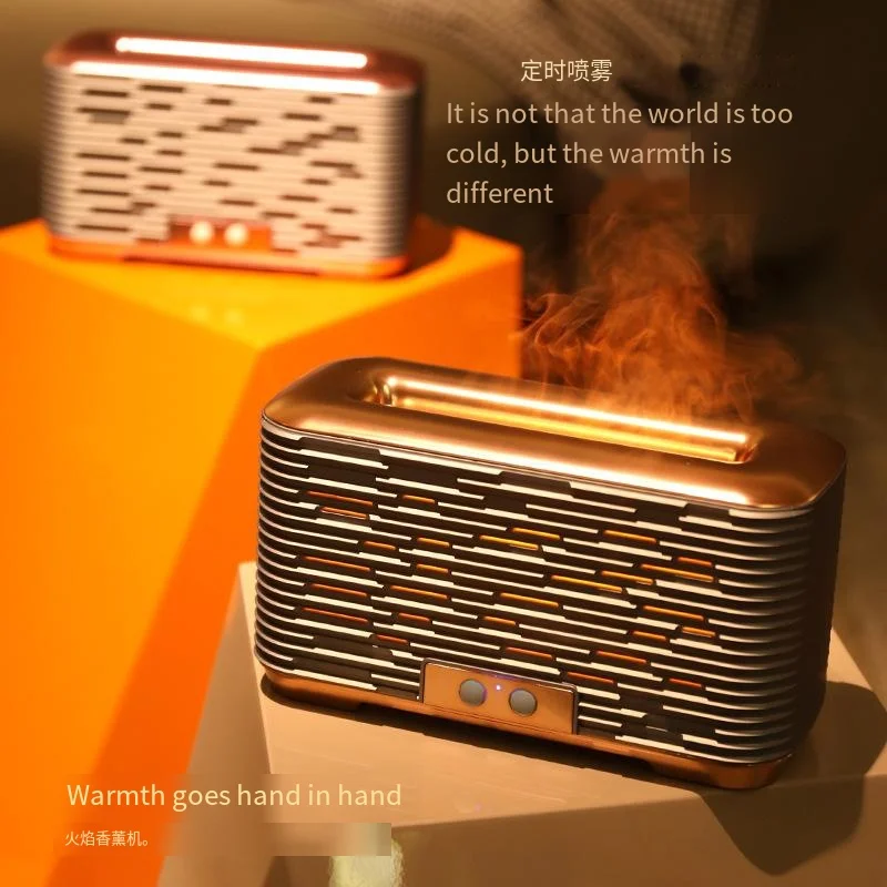 Meisite Volcano Flame Aroma Diffuser 200ml Essential Oil Humidifier & Vaporizer Fire Water Volcano for Home with 1-Year Warranty