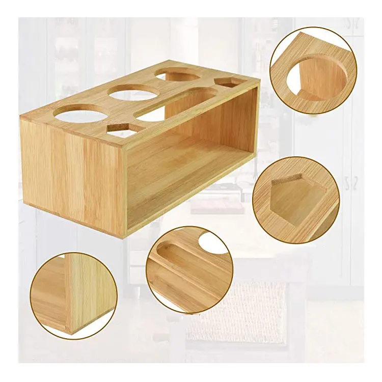
Bamboo bottle drying rack with bamboo drip tray for water drip pan 