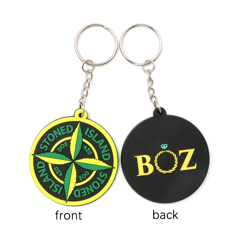 Оптовая продажа, крутые двухсторонние 2D силиконовые брелоки с логотипом на заказ, брелок из ПВХ, 2D пластиковый мягкий ПВХ и резиновый силиконовый брелок