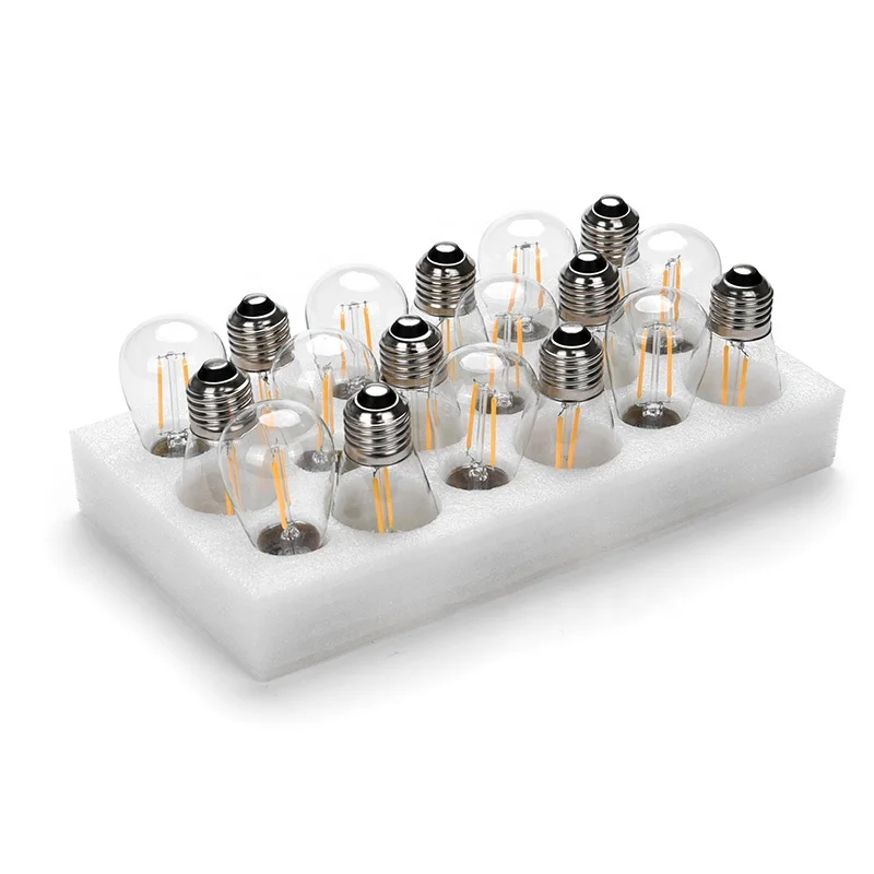 
in stock 1 set pack low energy consumption practical S14 led bulb string light 15 sockets combined to outdoor string lights 48ft 