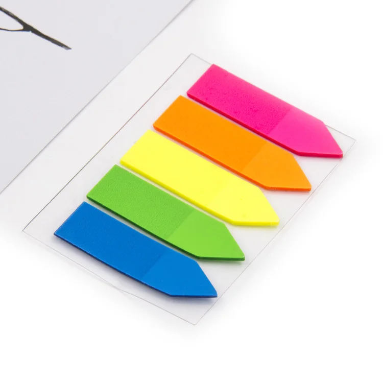 Plastic index PET Sticky notes Arrow Paper Mark, Semi-transparent Plastic Notes