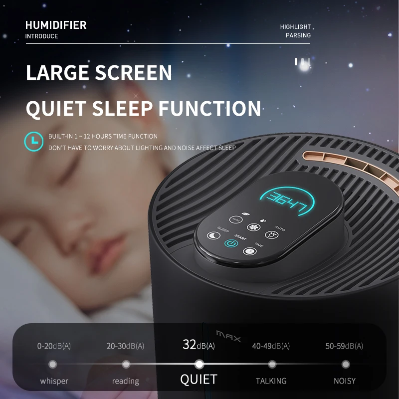 Высококачественный большой емкости диффузор эфирного масла интеллектуальный ультразвуковой увлажнитель для спальни