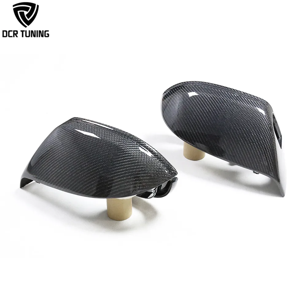 4 PCS/SET Carbon Fiber Wing Mirror Cover for Audi A7 S7 With Lane Blind Assist Auto Rearview Replace Mirror Shells 2011-2017