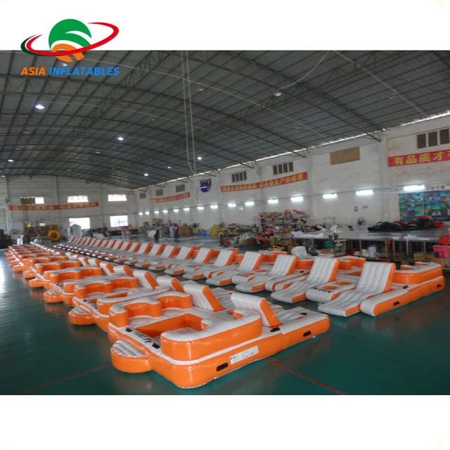 Floating Water Lounge Raft inflatable swimming looating island inflatable water floating bar with tent
