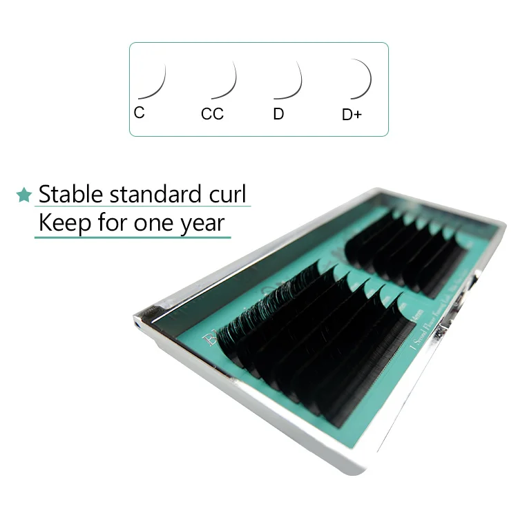 Qeelasee private label volume easy fanning eyelash extensions korean pbt easy fan eyelash extensions
