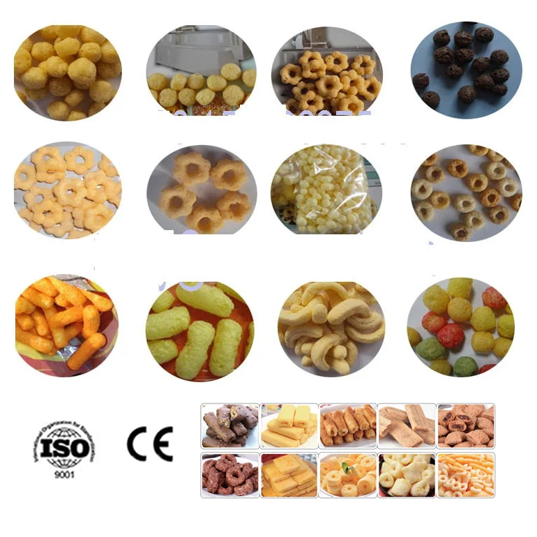 High Quality Cheap Price Nutrition Rice Puffed Extruder Corn Flakes Snack Food Machine Production Line