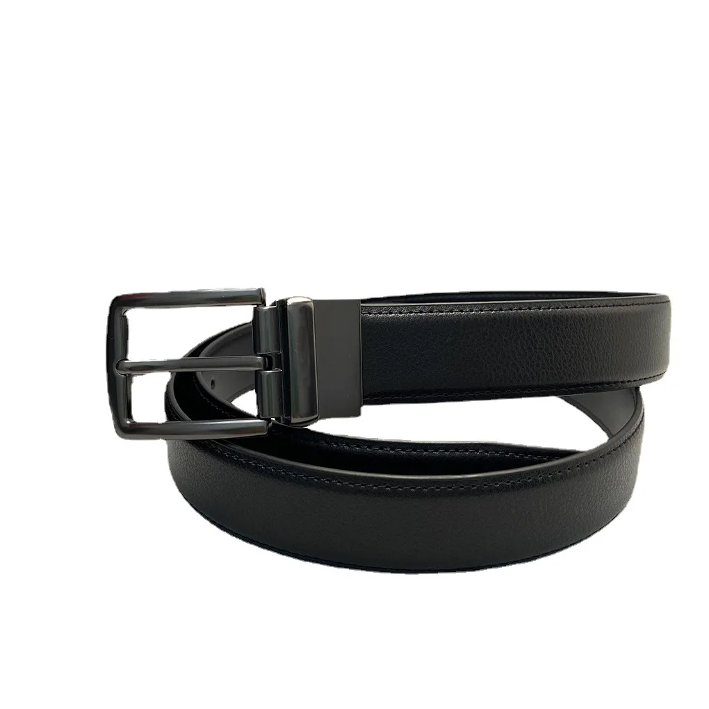 3.4cm New High Quality Pin Buckle Genuine Leather Belt Men Reversible Leather Belt Casual Business Belt Men