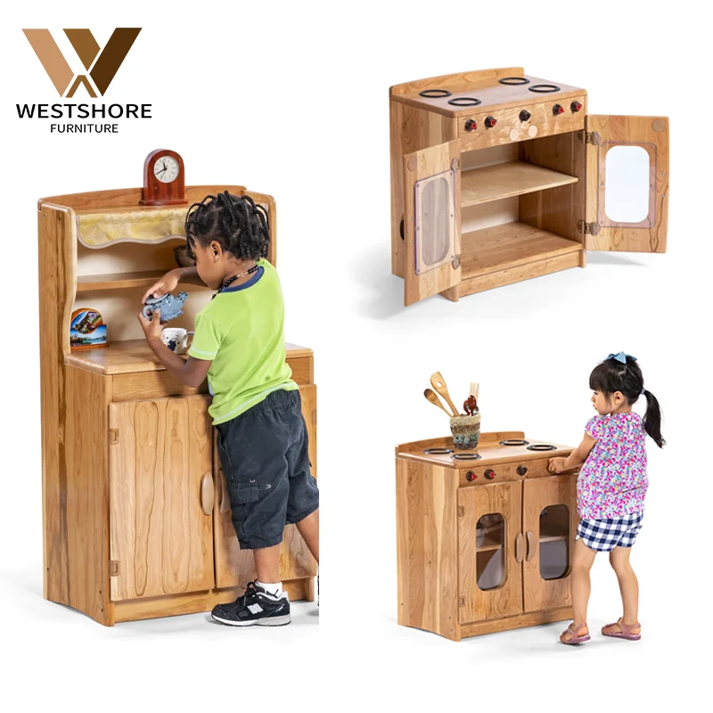 Montessori Preschool Furniture Children Educational Pretend Role Play Food Cooking Set Kindergarten Kids Wooden Kitchen Toy