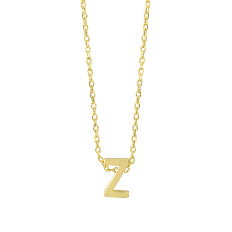 Personality 925 sterling silver Jewelry Letters A To Z Fashion Gold Plated Initial Necklace For Women Girls
