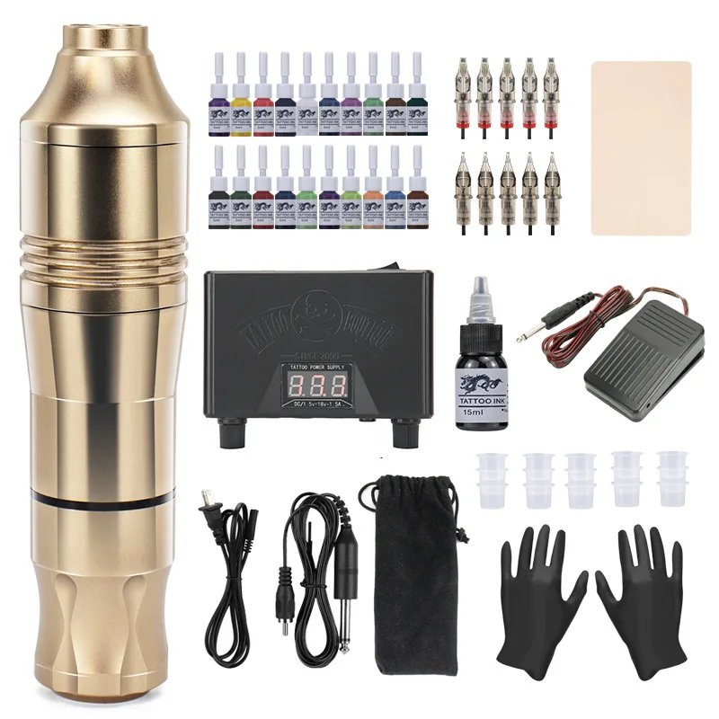 2024 Professional Tattoo Pen Machine Set Tattoo Supplies Best Quality Tattoo Machine Gun Wireless Beginner Kits
