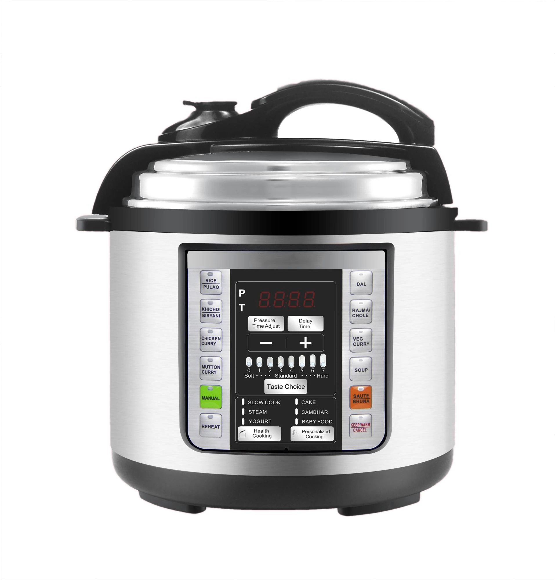 Electric Pressure Cooker with Large Indian Menu 14 in 1 Slow Cooker, Rice Cooker, Steamer, Saut