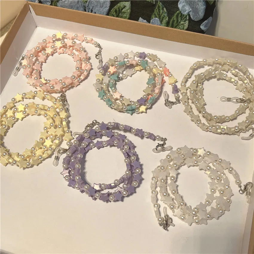 New Arrivals Hot Selling Retro Star Anti Drop Luxury Style Fashion Mesk Chain Creative Colorful Handcrafted Glasses Chain
