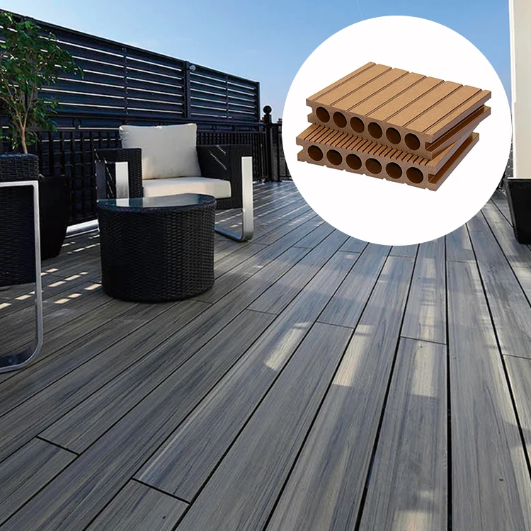 wood plastic composite board solid floor wpc wooden decken hollow decking wpc