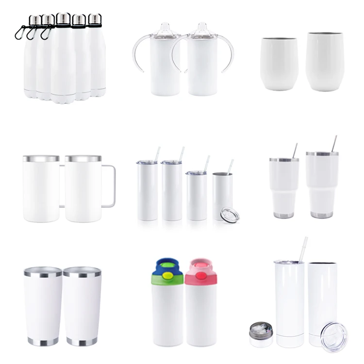 Лидер продаж на складе в США, изолированный тонкий прямой тонкий тумблер с двойной стенкой 20 унций с сублимационной печатью и соломинкой