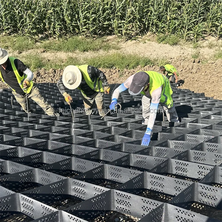 high density polyethylene geocell geo grid geocel ground stabilizer Gravel Geocells For Road