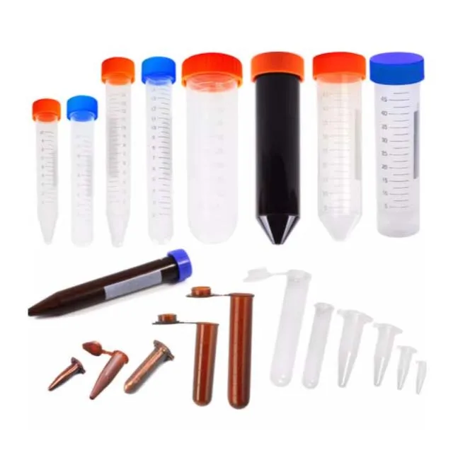 Plastic PP screw lid centrifuge tube with clear white graduation 10ml 15ml 50ml 100ml