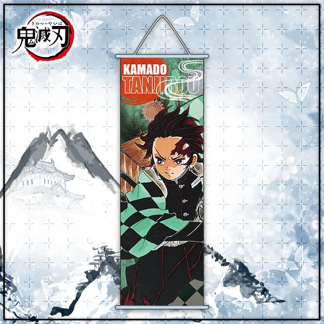 Anime Demon Slayer Wall Scroll Hang Poster Kimetsu No Yaiba Hanging Painting Picture