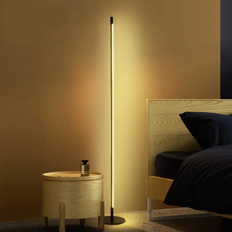 Black Minimalist Designer Linear Standing Light LED Floor Lamp Modern