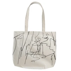 Women Canvas Shoulder Shopper Bags Reusable Shopping Bag Cotton Cloth Tote Bag