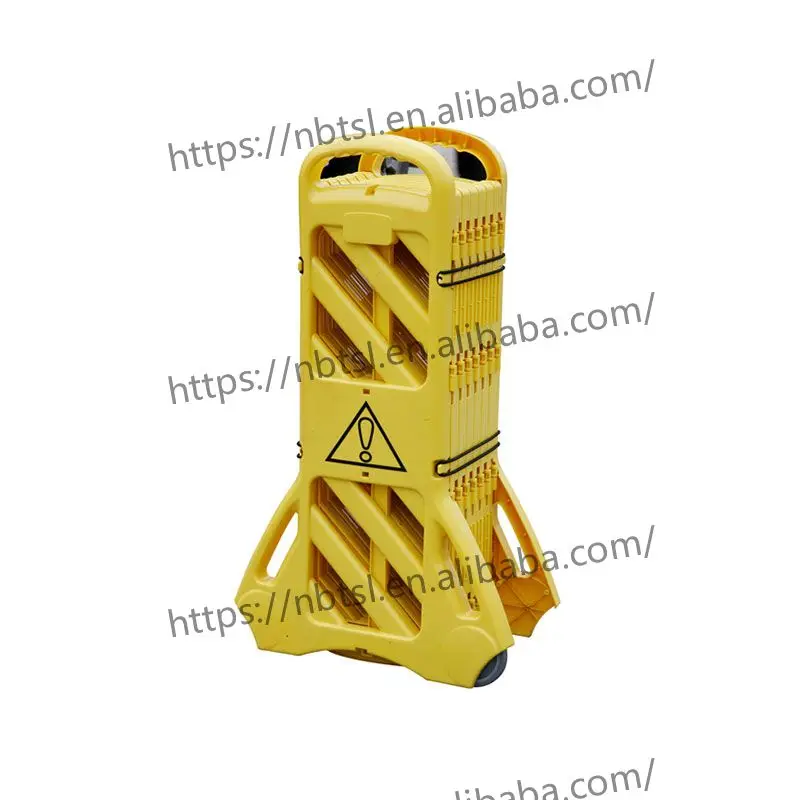 New Arrive Yellow Plastic Mobile  Expandable Barrier Barrier for Traffic Control Road Barrier on Wheel
