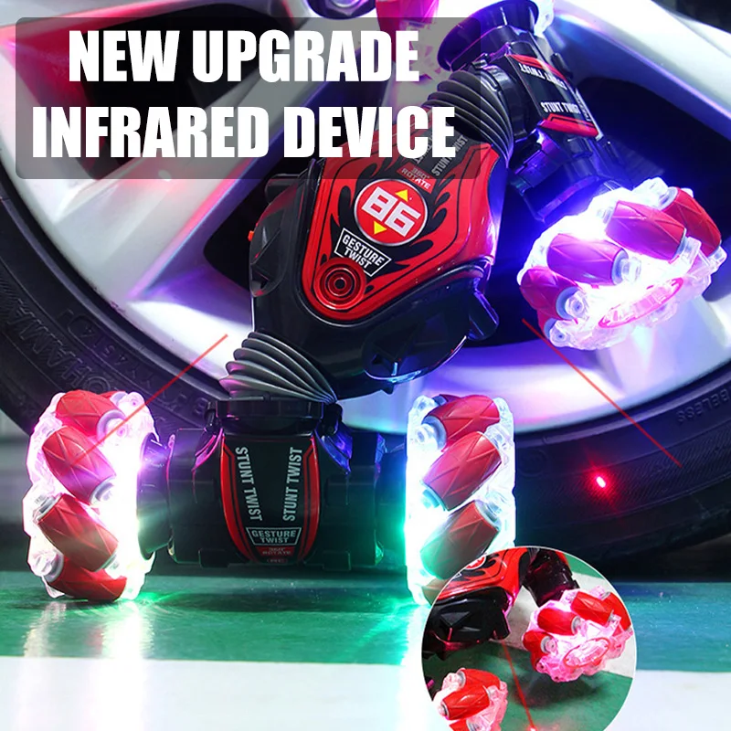 2.4Ghz Gravity Sensor Watch Remote Control Stunt Vehicle Sidesway Off-road Climbing Auto 4WD Music Light Rc Drift Twisting Car